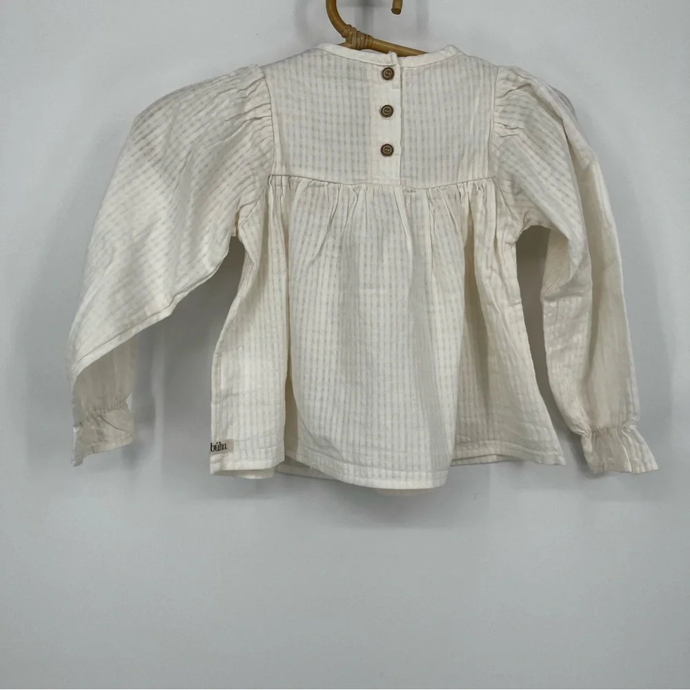 Búho Girls Sheer Check Blouse NWT 3Y